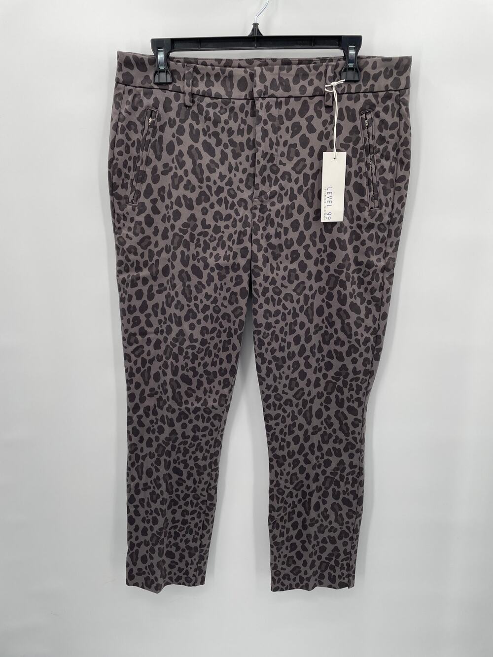 Level 99 NWT Grey Leopard Side Zip Pants // 31